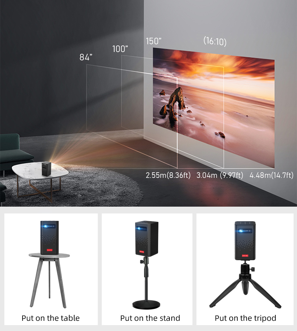 9years OEM BYINTEK P20 Smart 4K WiFi Android 9.0 High resolution DLP Video 3D Projector Home Theater