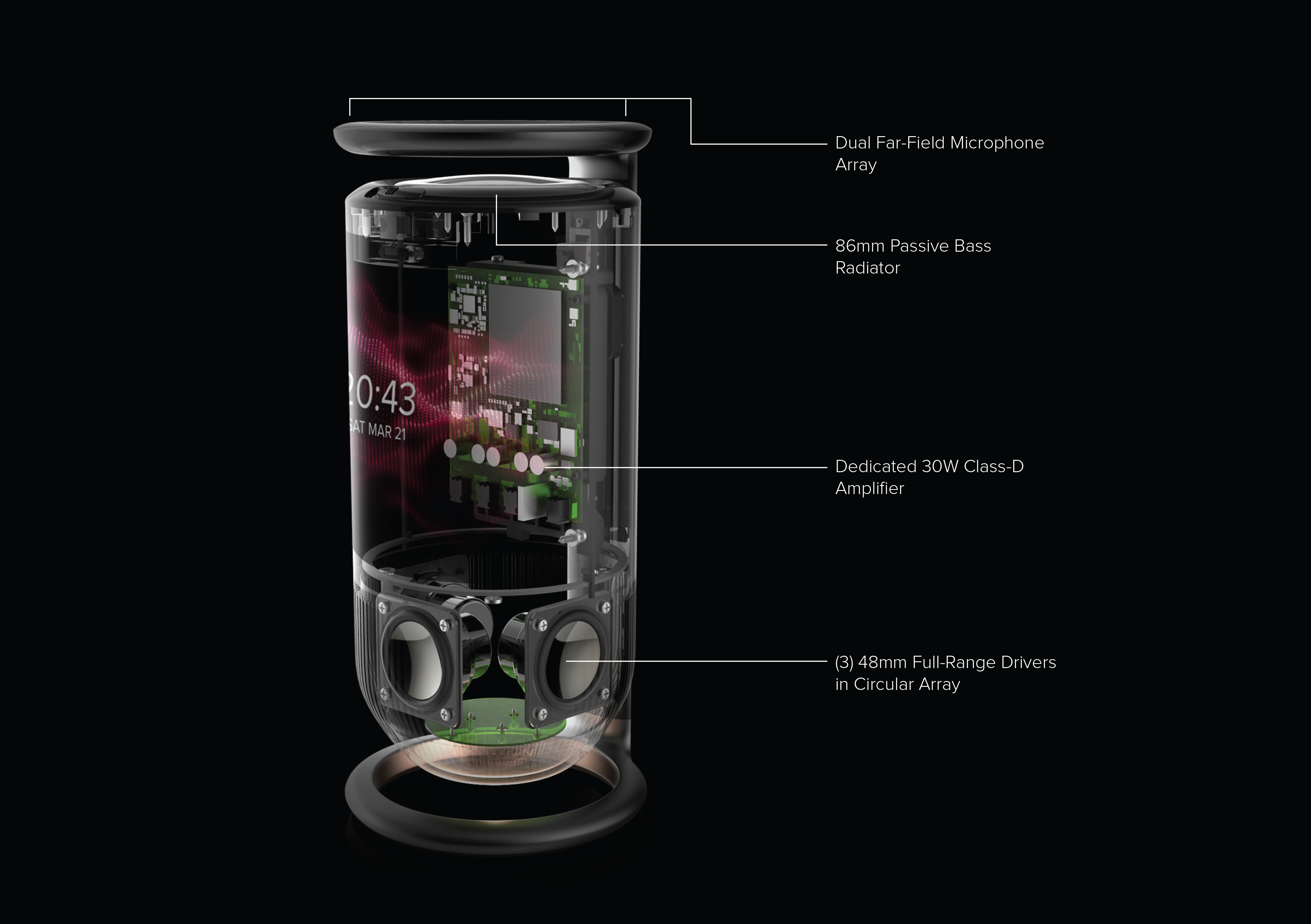 Cleer, 2021 New Smart Wireless Speaker with AMOLED Display Smart Wifi Speaker, Home Speaker - MIRAGE