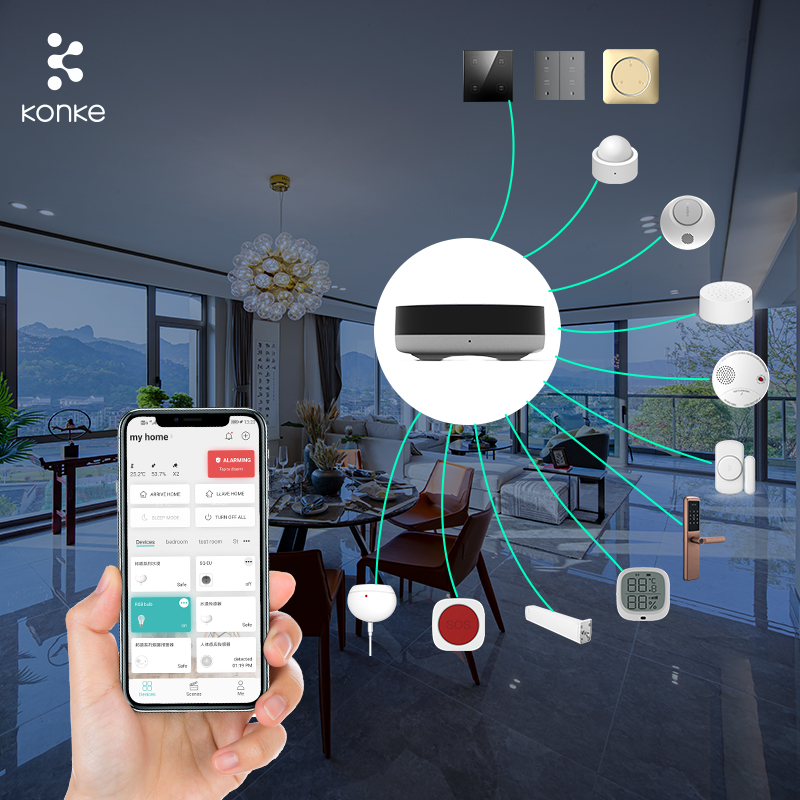 KONKE security alarm wireless wall switch HVAC smart home solution