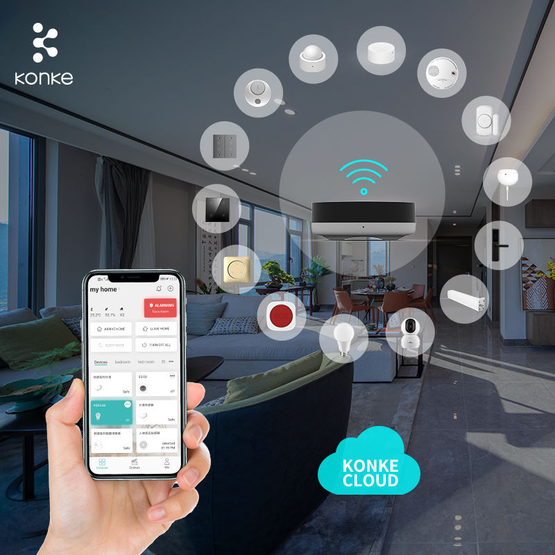 KONKE security alarm wireless wall switch HVAC smart home solution