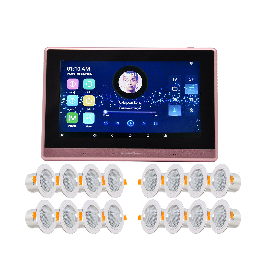Multi Room Control Touch Screen WiFi Audio Panel In Wall Amplifier Smart Home Sound System With 16 P