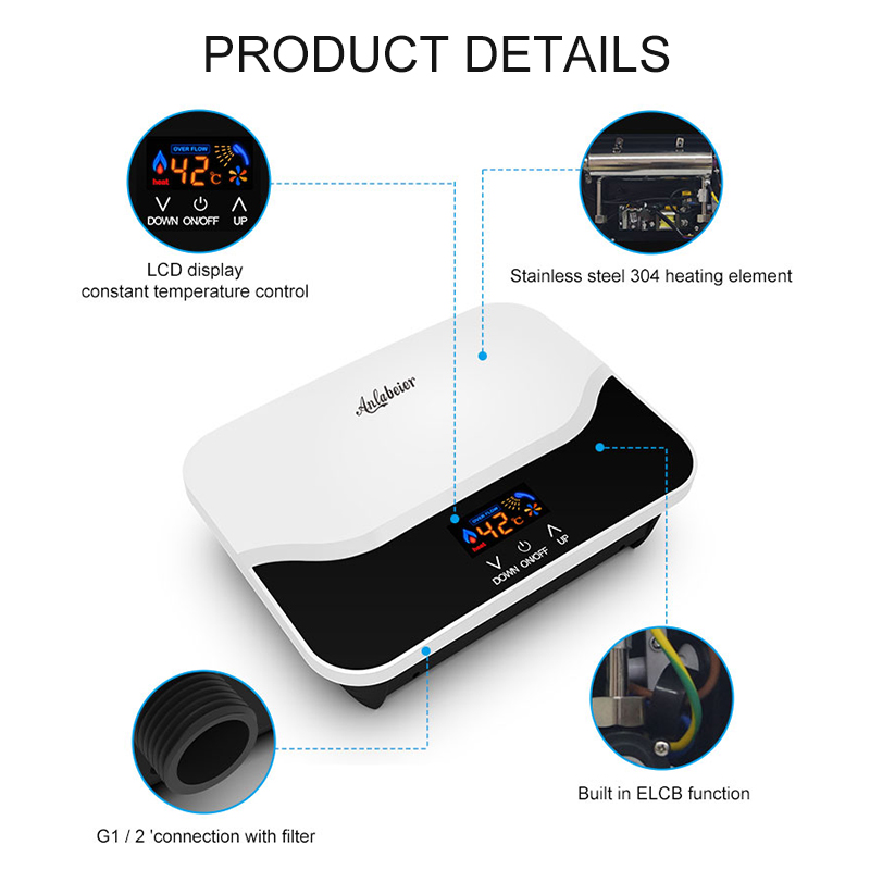 smart digital control tankless hot single phase wa