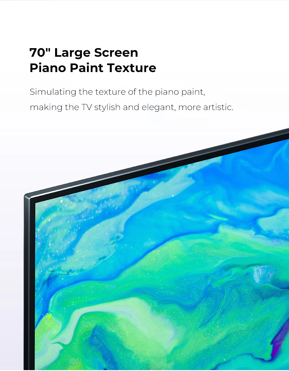 Original  Smart TV 70 Inch 4K HDR Resolution Home Theater Television 2GB + 16GB Support Dolby Audio 
