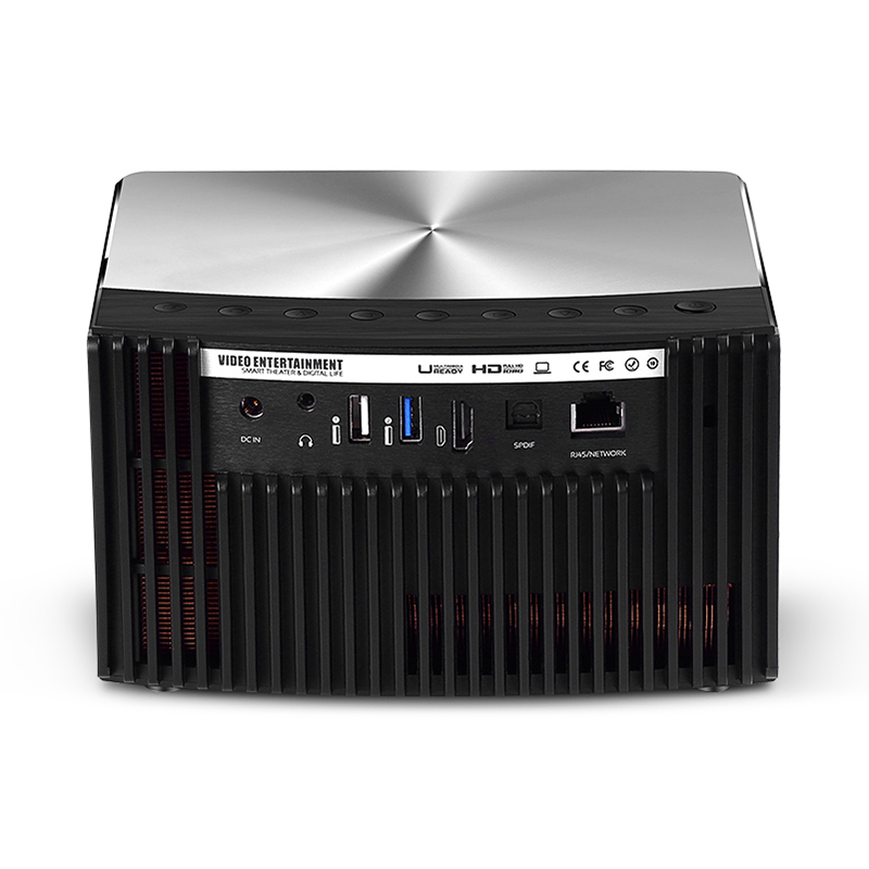 AUN Smart Projector H1, 1280x800dpi. Memory: 2G+16G. Build in Android, WIFI, MINI LED Projector.  Ho