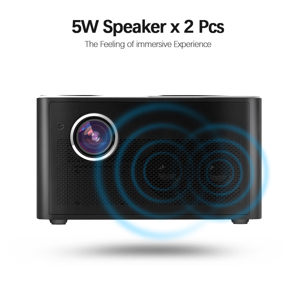 AUN Smart Projector H1, 1280x800dpi. Memory: 2G+16G. Build in Android, WIFI, MINI LED Projector.  Ho