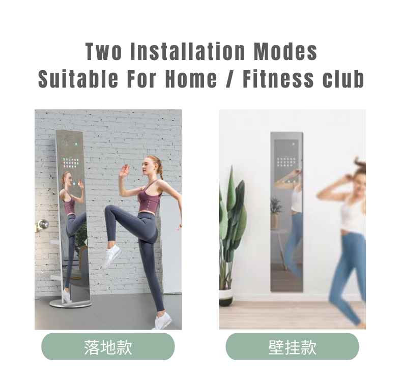 Interactive Workout  Smart Home Full Size Body Smart Fitness Mirror With App