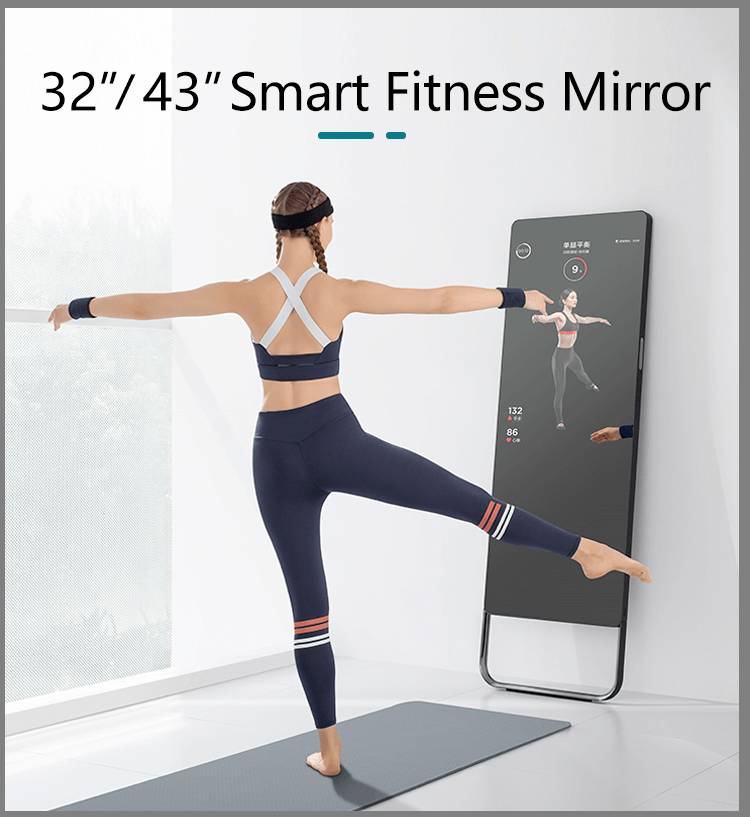 43inch Android Smart Home Magic GYM Workout Fitness mirror with LCD Touch Screen Advertising Display