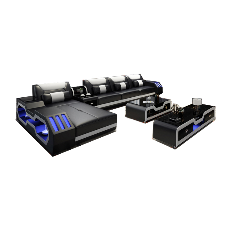 Smart home design livingroom leather sofa furniture high quality living room sofa