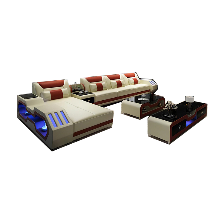 Smart home design livingroom leather sofa furniture high quality living room sofa