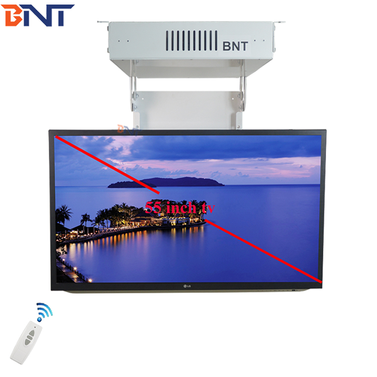 Smart home office ceiling motorized tv mount ceiling drop down tv lift with remote control