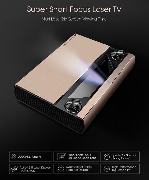 Factory Manufacture JMGO SA Ultra Short Throw 2200 ANSI Lumens Laser Projector with Stereo Speaker S