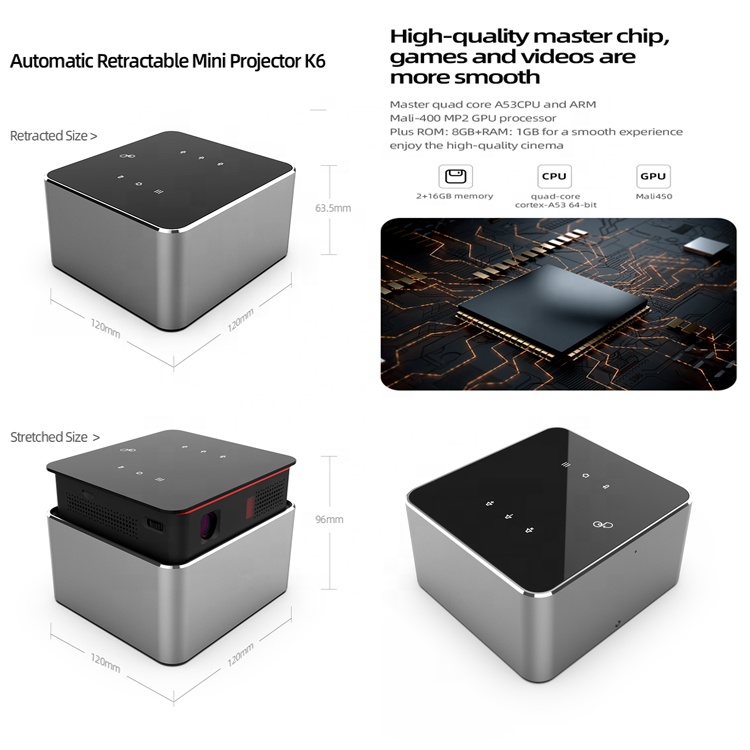 4K Smart mini data projector Portable Android LED High Lumens Projector Mini DLP 1080P WIFI Home The