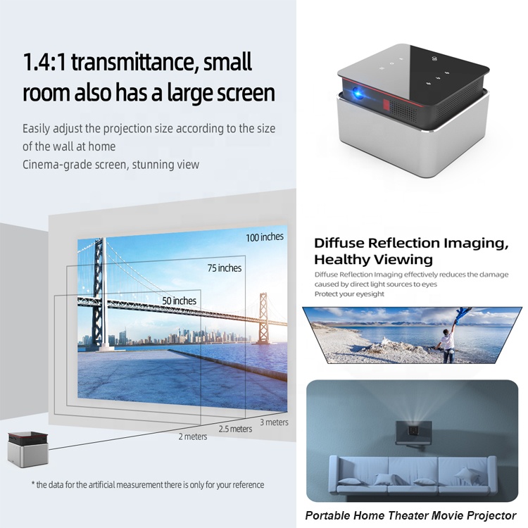 4K Smart mini data projector Portable Android LED High Lumens Projector Mini DLP 1080P WIFI Home The