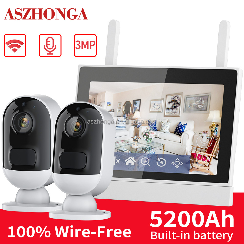 2/4CH Mini Smart Wireless Ip Network Security Home Surveillance CCTV Battery Camera System 3MP WiFi 