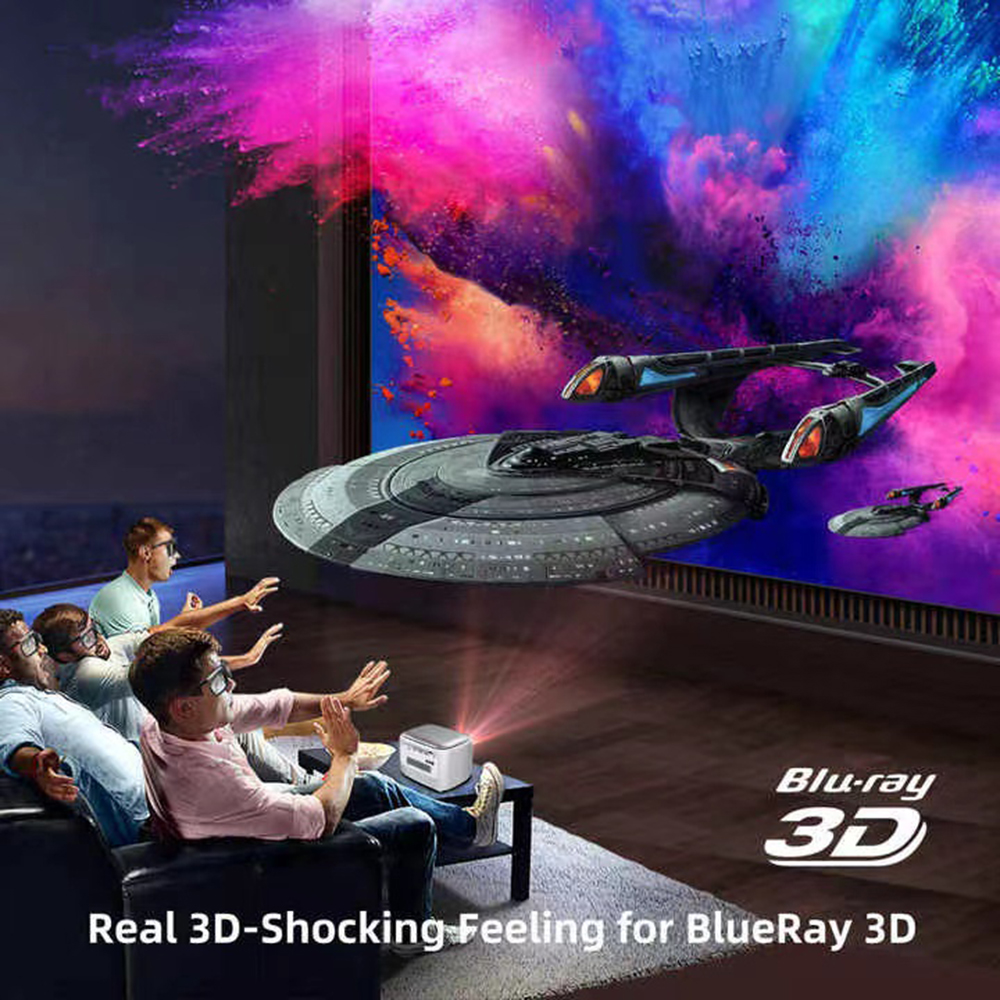 zaolightec P80 3D Smart Android WiFi Portable 300inch LED DLP Projector Outdoor Home Theater Project