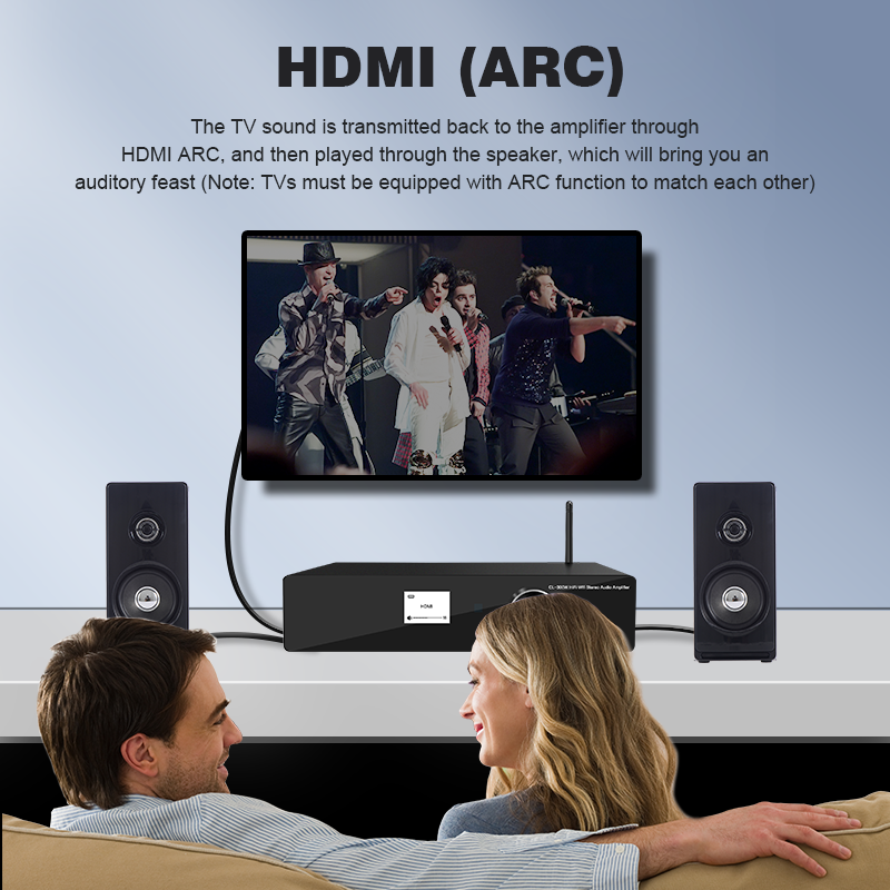hot sales  Stereo Amplifier WIFI  BT  HiFi  Optical USB LAN phono Input Stream Lossless wireless sma