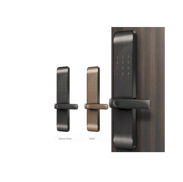 High Security Aluminum Alloy Black Built-in Camera Tuya App Control Fingerprint Smart lock digital l
