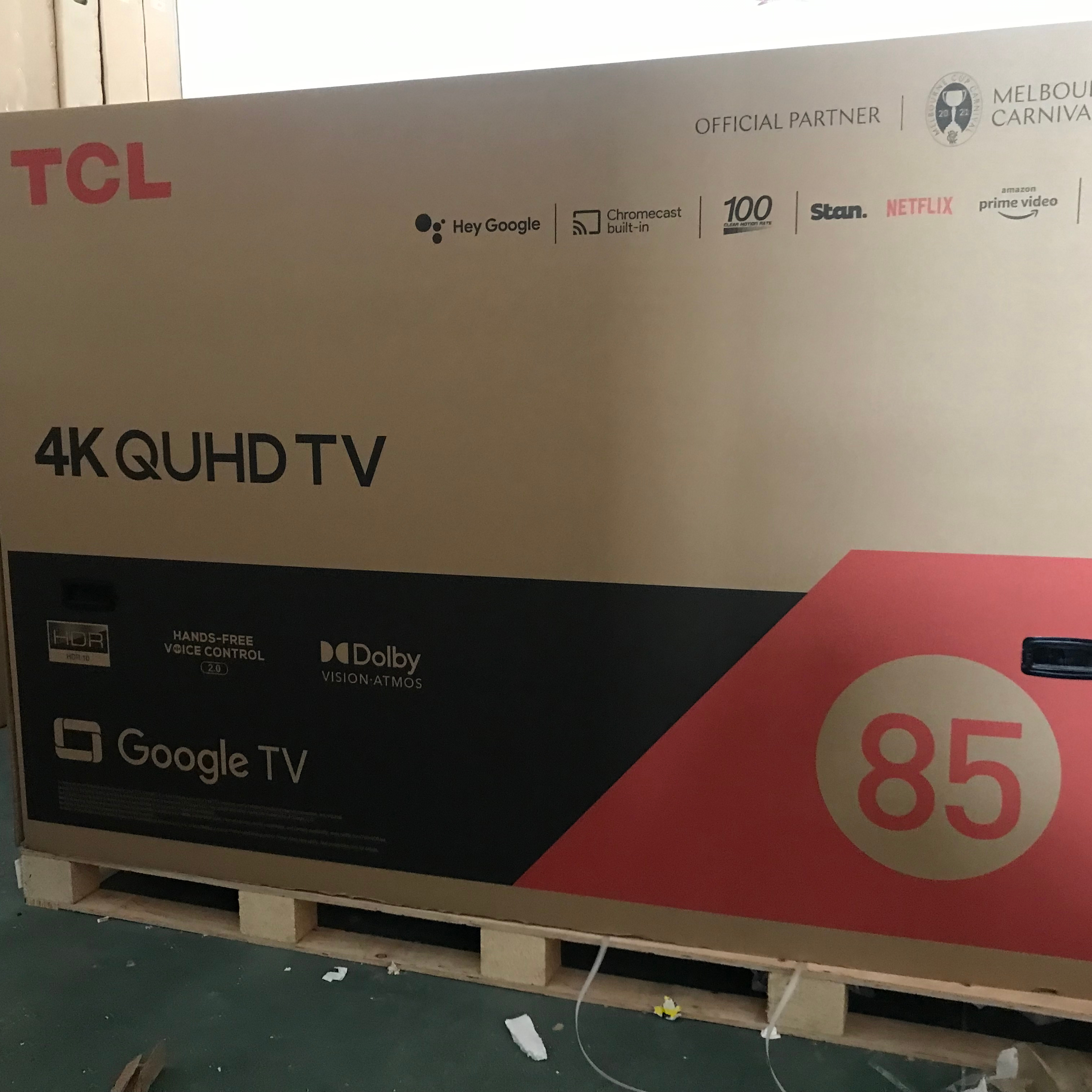 TCL original 85 inch 98 inch home theater android TV smart 4K QUHD TV with soundbar Netflix Youtube