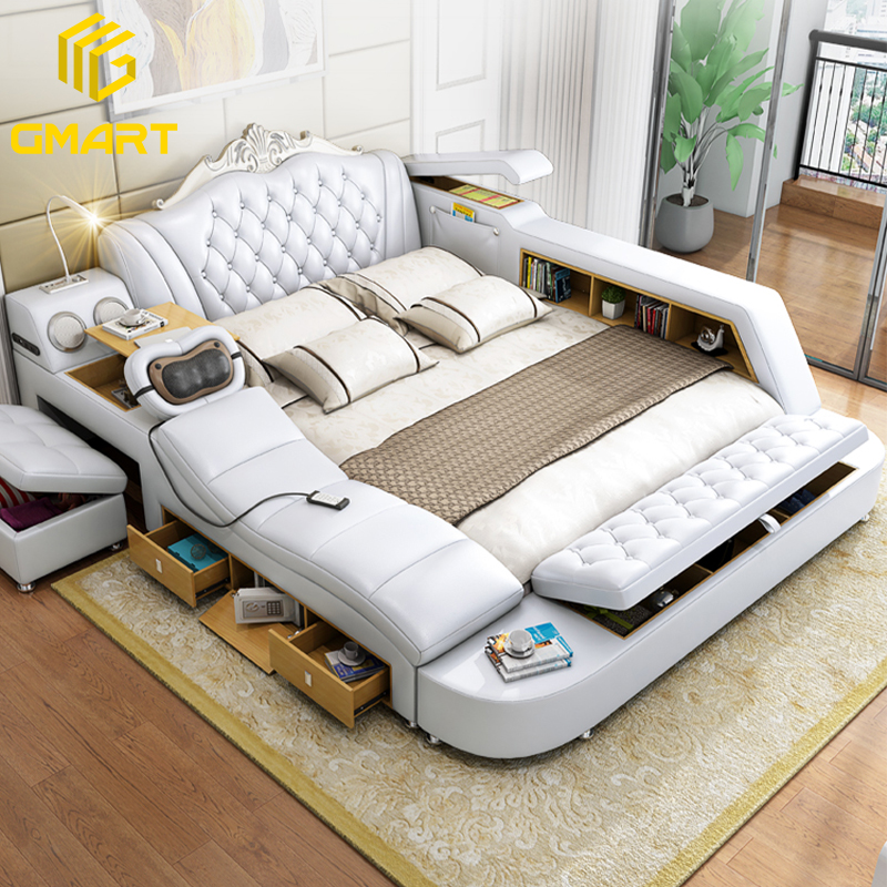 Gmart Durable Living Room Furniture Hotel Grey Moon Shape Gaming Recliner Arm Transformable Microfib