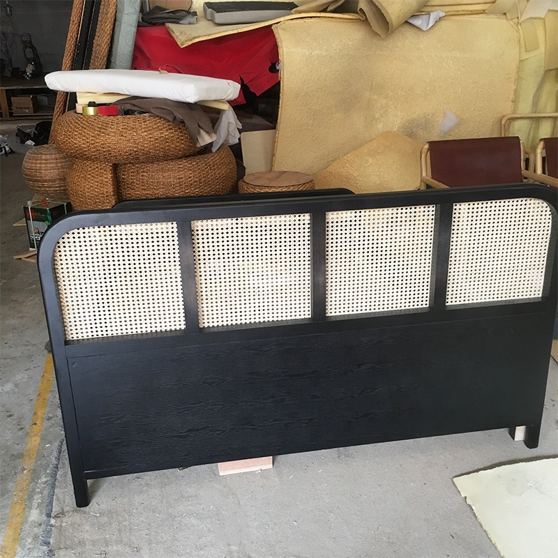 Chic Ashwood Cane Rattan King Queen Bed Frame
