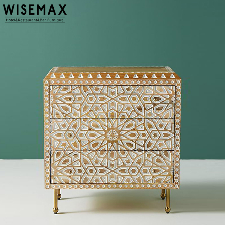French Style Antique Wooden Crave Bed Design Hotel