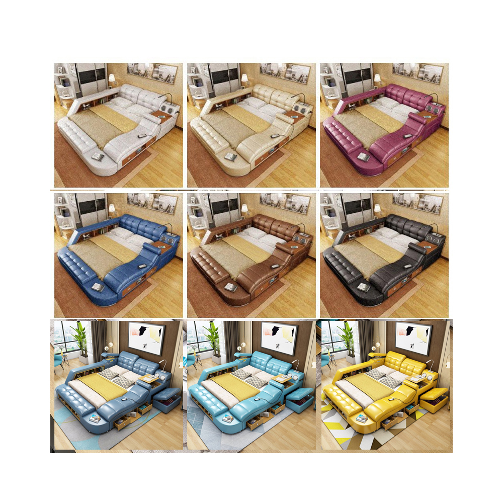 Modern Bedroom Storage Leather Bed Multifunction M