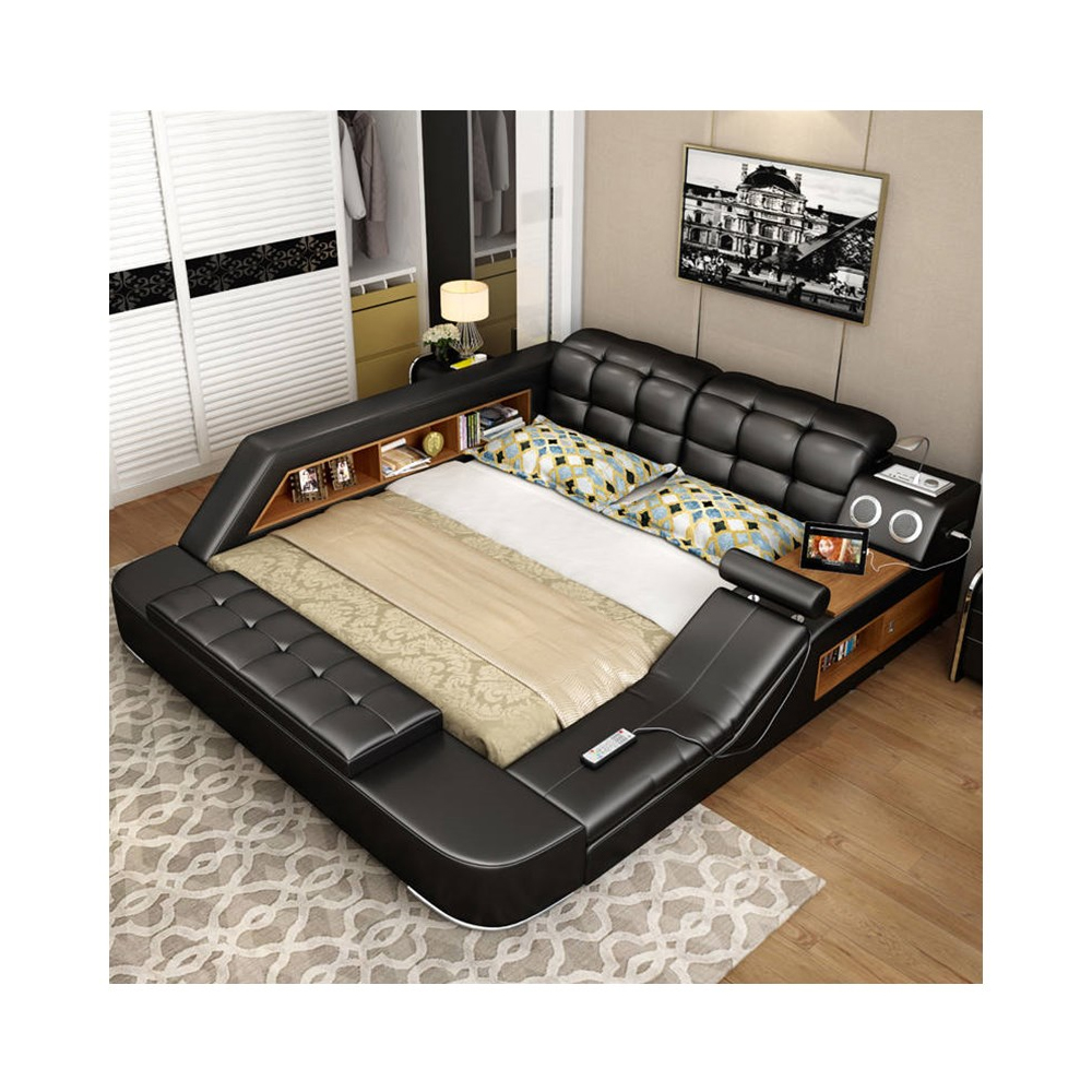 Modern Bedroom Storage Leather Bed Multifunction M