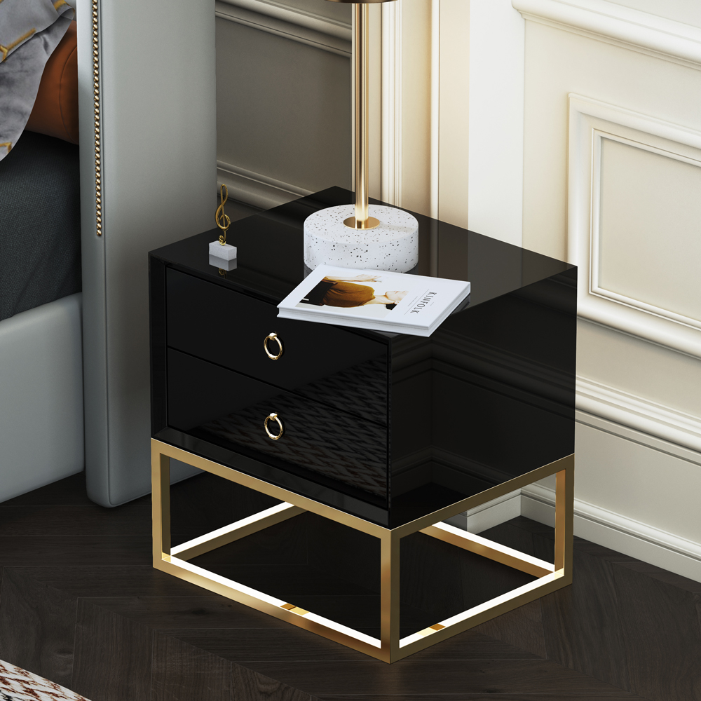 Luxury Italian European Modern Leather Double Bed 
