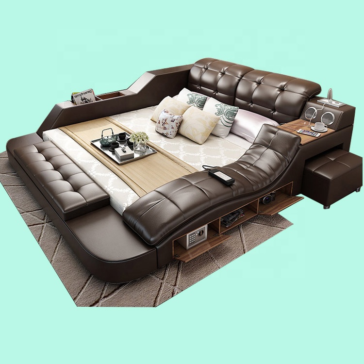 Customizable multifunction storage bed with massag