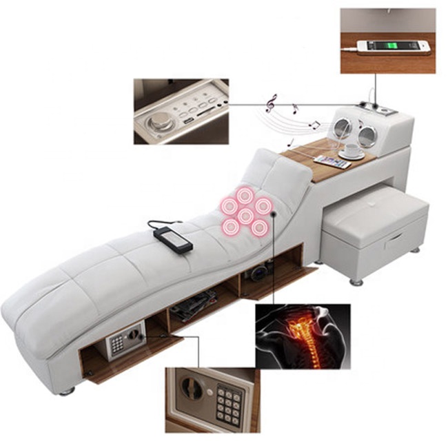 Customizable multifunction storage bed with massag