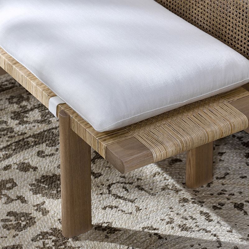 Nordic fashion high-end bedroom solid wood woven rattan bed end stool custom furniture