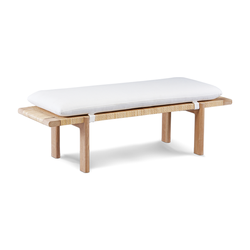 Nordic fashion high-end bedroom solid wood woven rattan bed end stool custom furniture