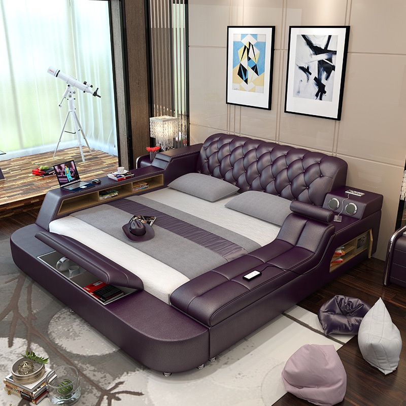 modern Double Bed With Storage massage functions multifunctional tatami furniture sets