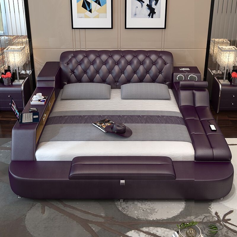 modern Double Bed With Storage massage functions multifunctional tatami furniture sets