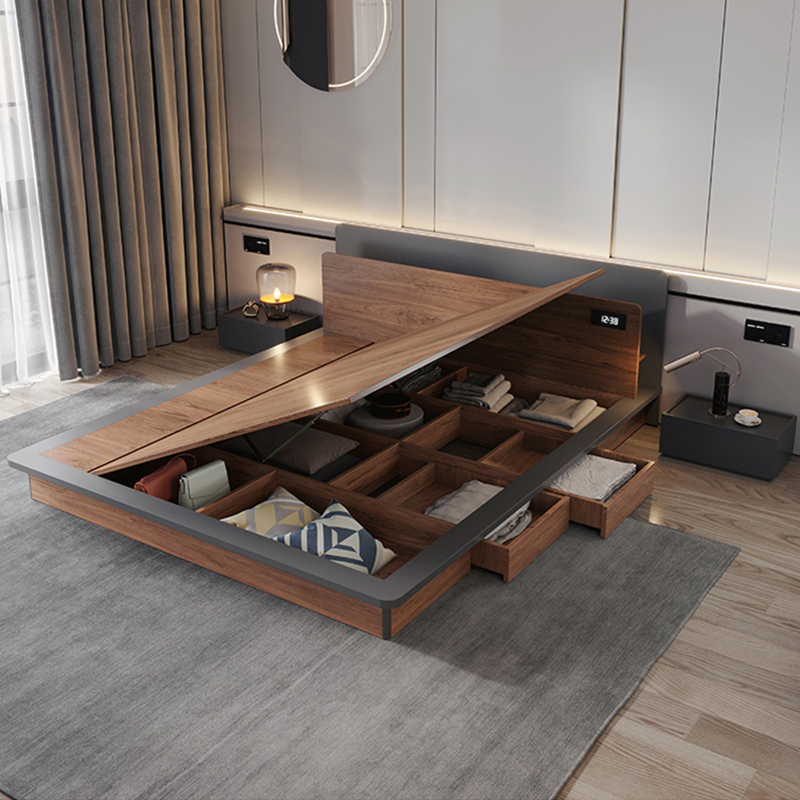 Luxury Bedroom Furniture Upholstered Modern Wood Beds Bed Room Set Furniture