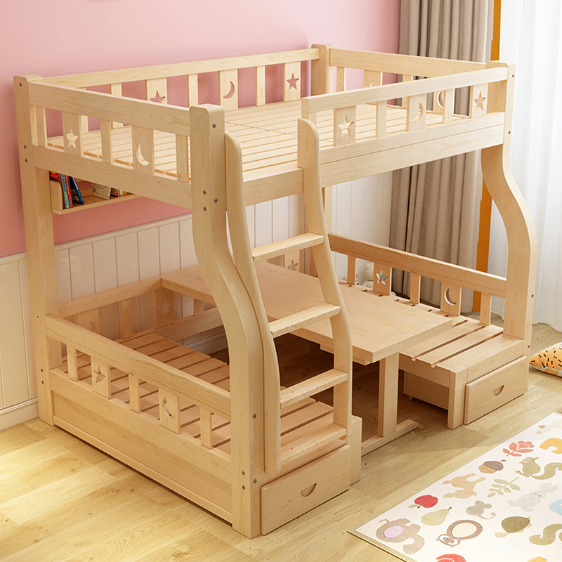 kid bedroom furniture children bunk bed with slide staircase table multiple colors and multiple comb