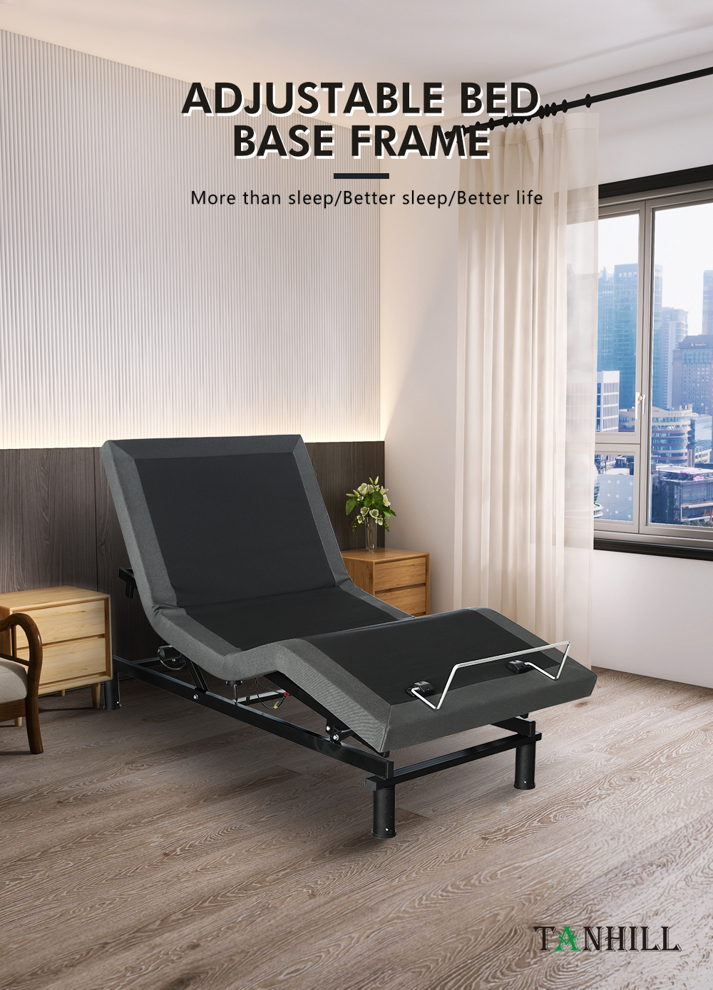 Anti acid reflux home care electric adjustable bed base home furniture