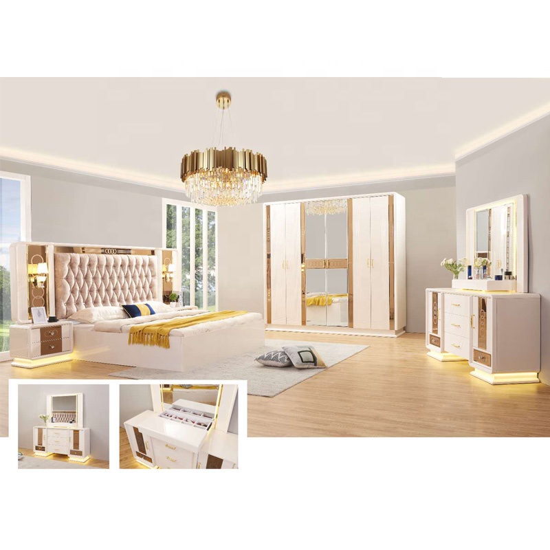 Factory hot sale  modern king size bedroom sets home furniture luxury bedroom furniture set