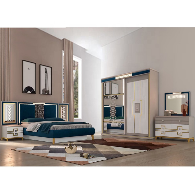 Factory hot sale  modern king size bedroom sets home furniture luxury bedroom furniture set