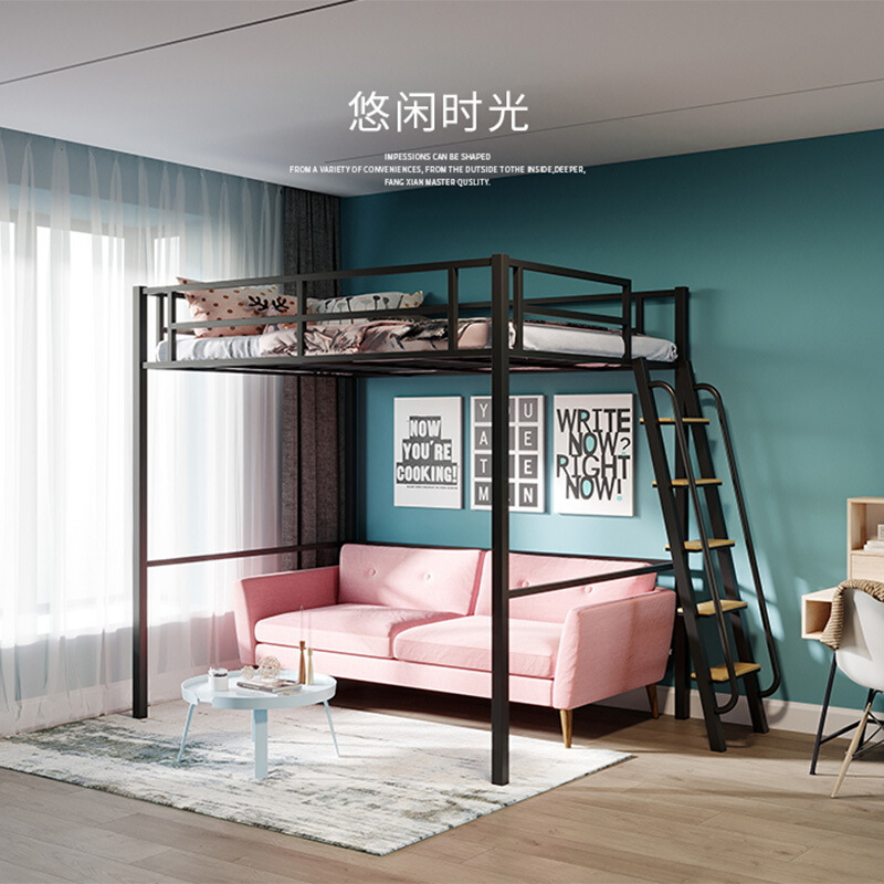Modern luxury loft steel metal bunk beds for adults bedroom furniture supplier