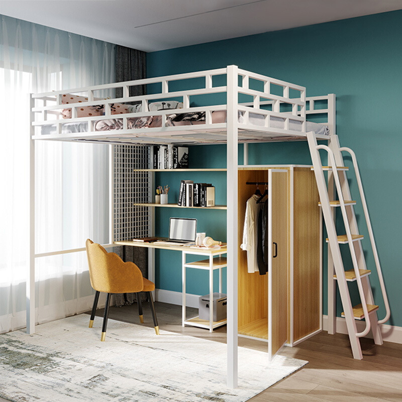Modern luxury loft steel metal bunk beds for adults bedroom furniture supplier