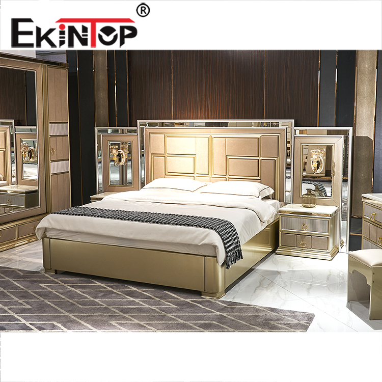 Ekintop king bed double modern bed room furniture bedroom set wooden bed furniture for sale