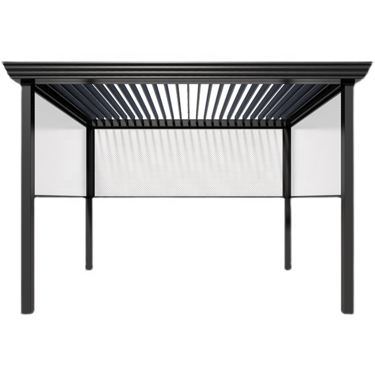 Metal Pavilion Pergola Electric Bioclimatic System Pergola Aluminum Garden Sun Shade For House Water