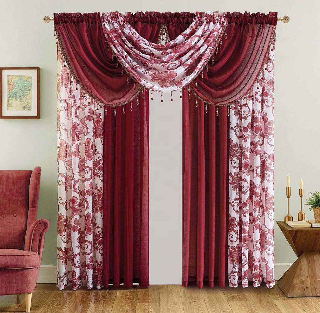 Hot selling cheap embroidery semi sheer curtain wi