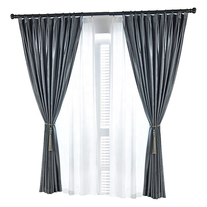silver dark grey velvet curtains for theatre livin