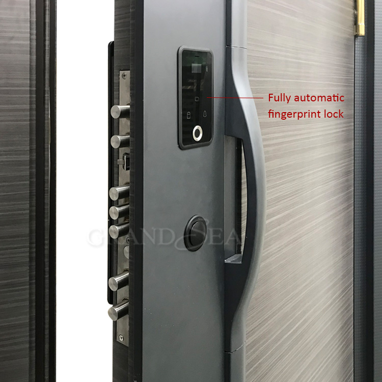Factory supply top quality fire rated smart lock entrance exterior steel security door for residenti