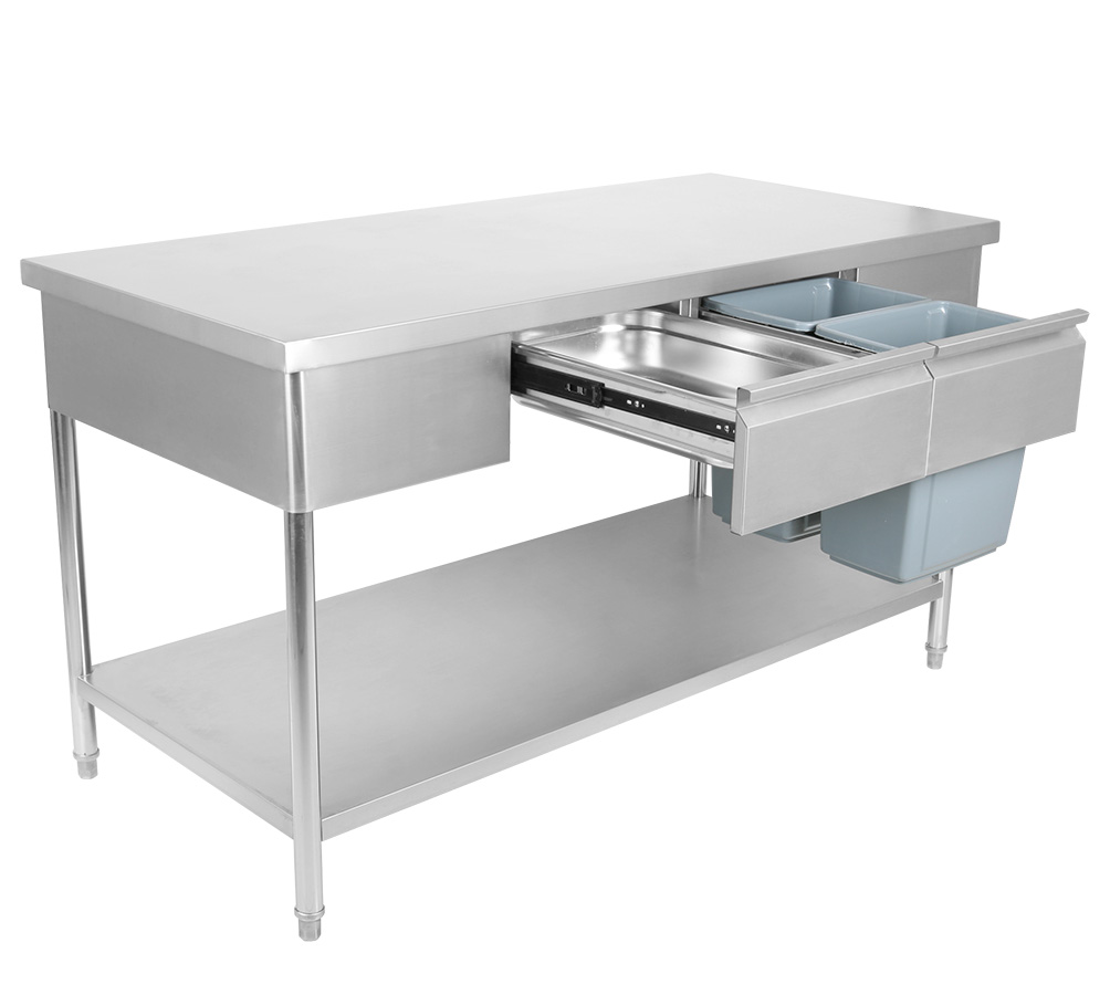 Stainless Steel kitchen Work cabinet with double-w