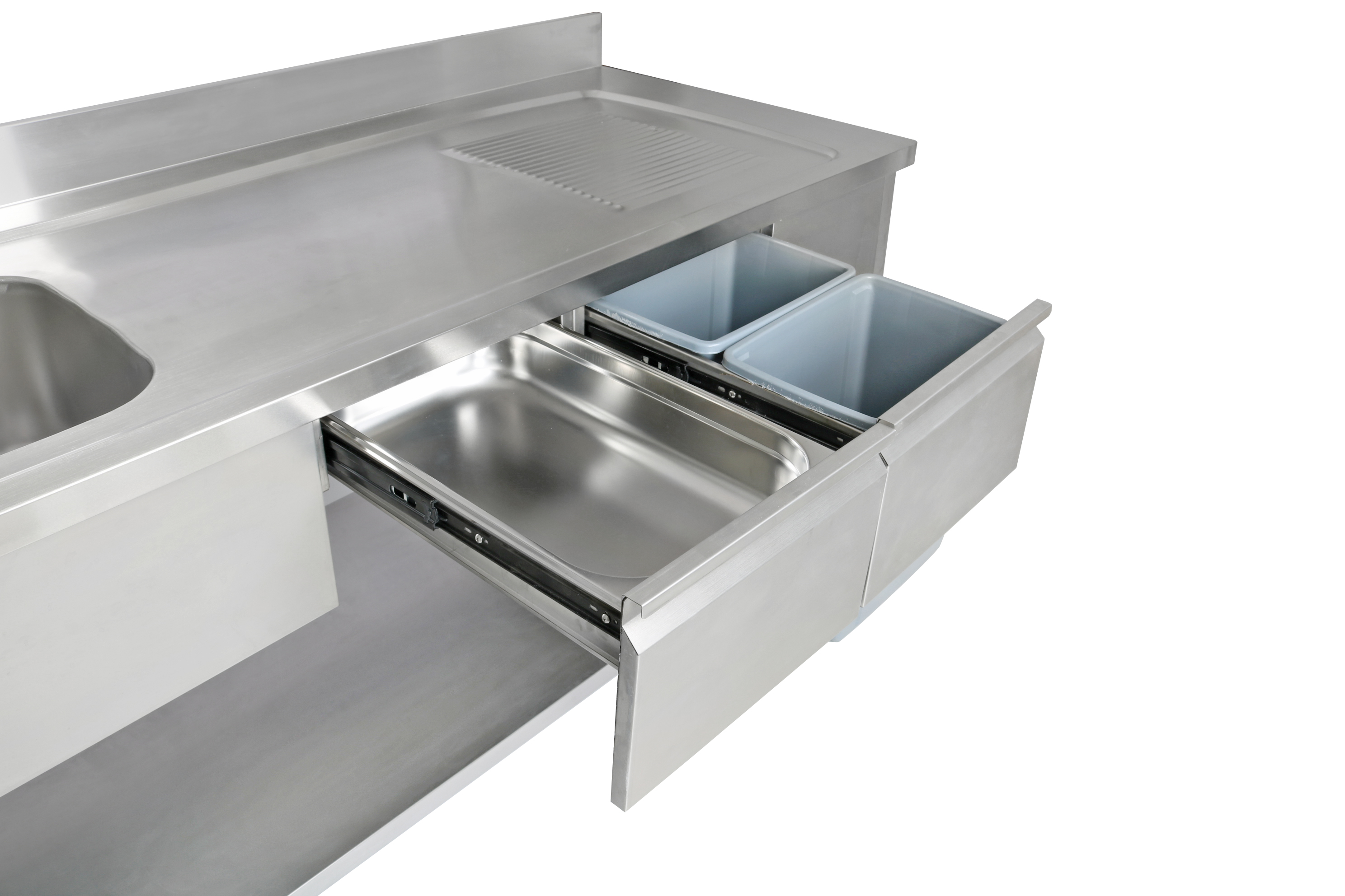 Stainless Steel kitchen Work cabinet with double-w