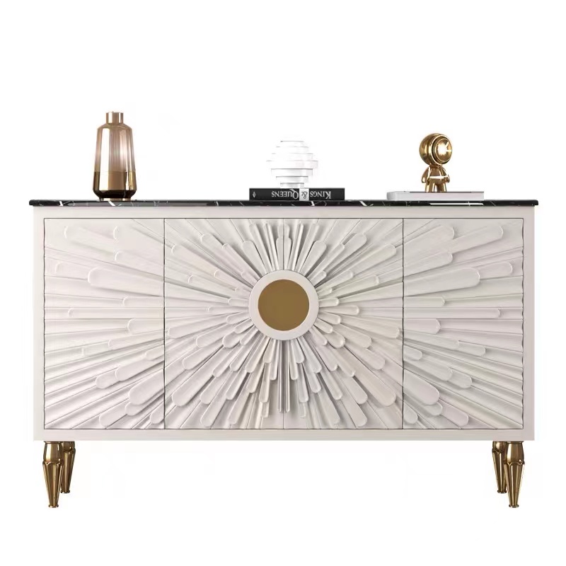2022 modern luxury design hotel home furniture white black marble top kitchen cabinet