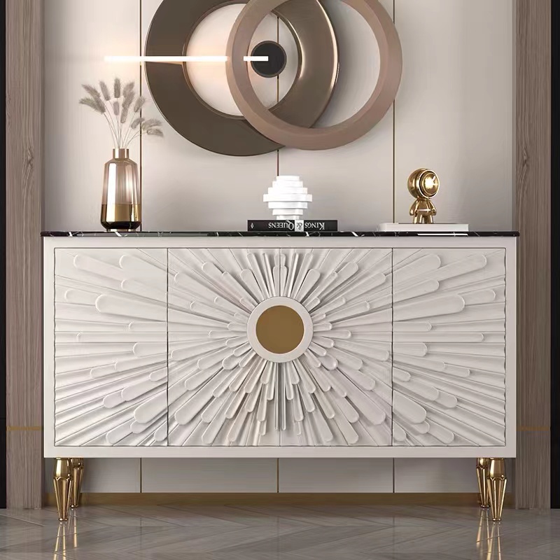 2022 modern luxury design hotel home furniture white black marble top kitchen cabinet